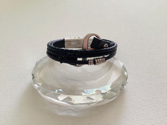Leather Stainless Steel Men’s Bracelet