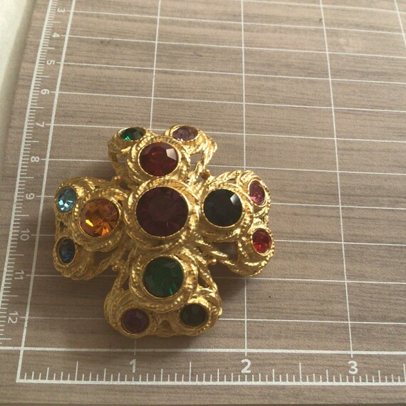Byzantine Maltese Cross Gold metal,Emerald,Blue t… - image 6