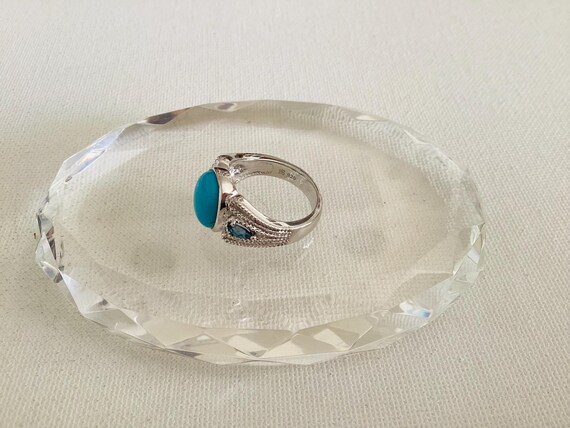Statement Sterling Silver Turquoise Slepping Beat… - image 2