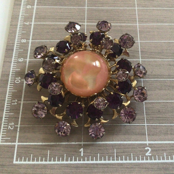 Vintage Brooch.Gold tone.Rhinestone Austria Cryst… - image 6