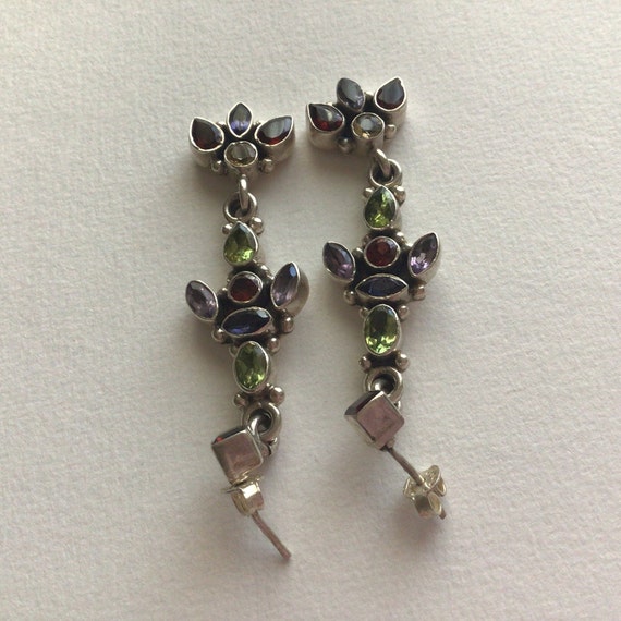 Nicky Butler 925 silver vintage Earrings.Gem ston… - image 3