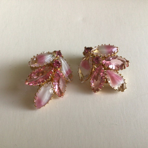 Stunning Vintage Juliana D&E pink  rhinestone Lea… - image 1