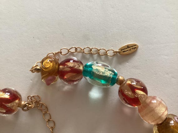 Thomas Kinkade Murano Glass Style Necklace in Ori… - image 2