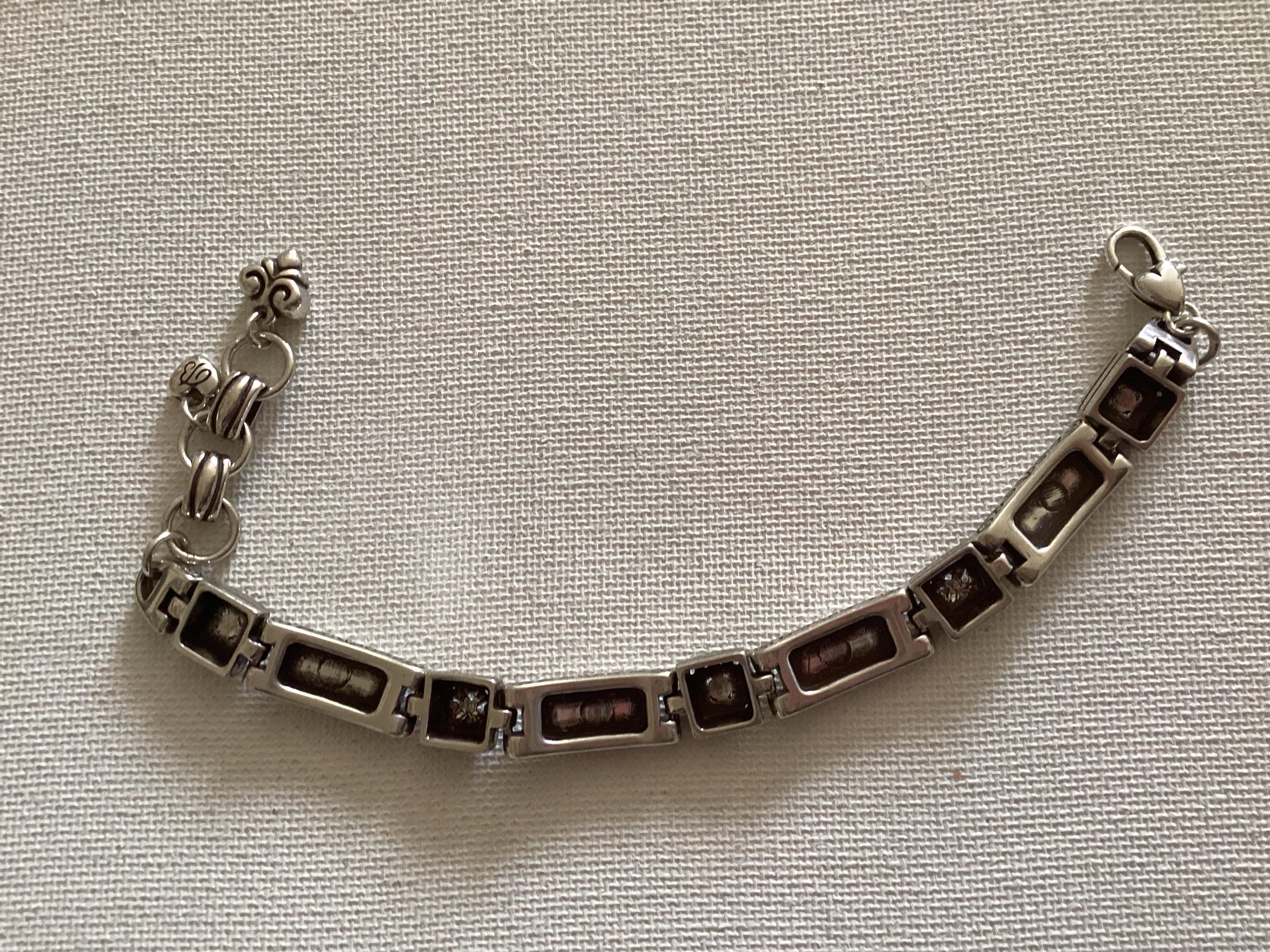 Brighton Tribeca Silver Plated Scroll Bar Link Bracelet  display picture 1