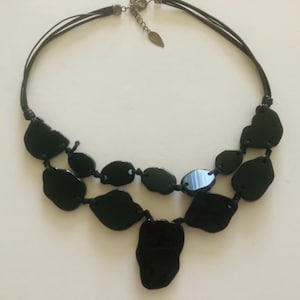 Vintage statementketting zwarte onyx