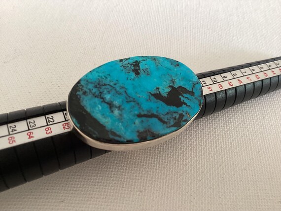 Large Statement Turquoise Ring Sterling Silver si… - image 7