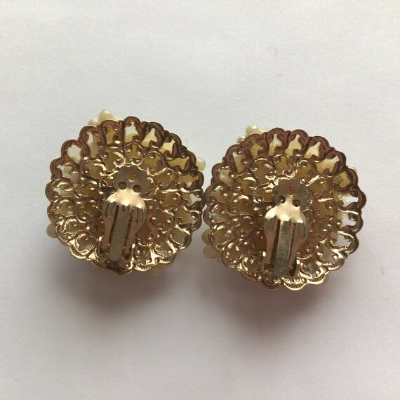 Vintage Miriam Haskell unsigned Clip on Earrings.… - image 4