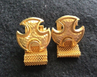 Boutons De Manchette (cufflinks) Vintage Années 70 - Ton Or - Modèle 2117a - Occasion Bon état