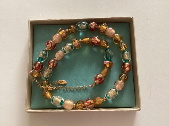 Thomas Kinkade Murano Glass Style Necklace in Ori… - image 6