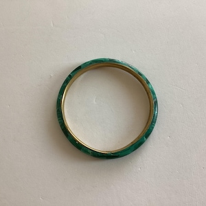 Vintage Malachite Brass Bangle Bracelet.Size 7 cm