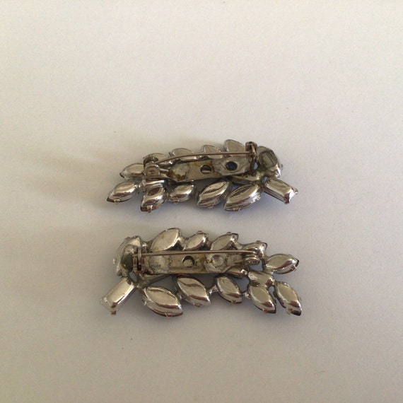 Set of Two Vintage Broches.Silver tone.Rhinestone… - image 4