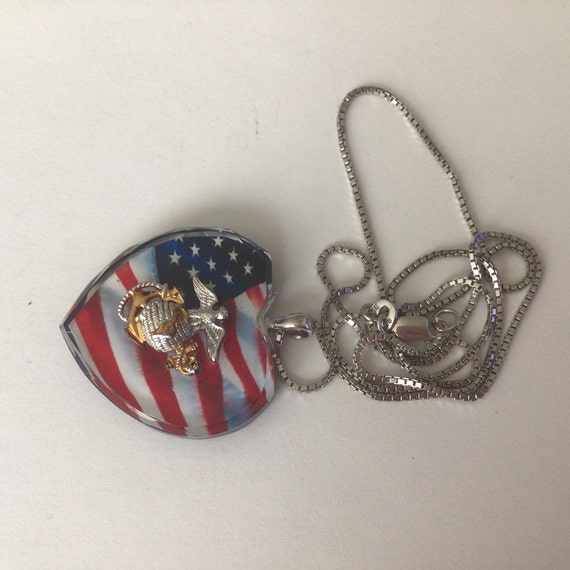 US Marine Corps USMC Veteran Military Sterling Silver… Gem