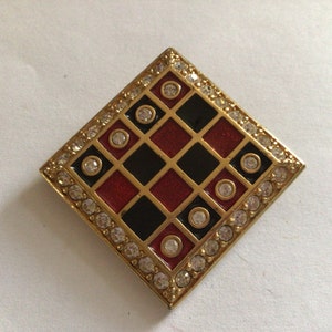 Swarovski Vintage Brooch.Logo Swan.Gold tone.Rhinestone Swarovski Crystal.