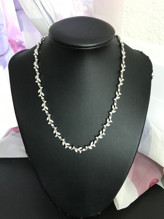 NARDI Flowers Silver tone Necklace.Rhodium plated… - image 1