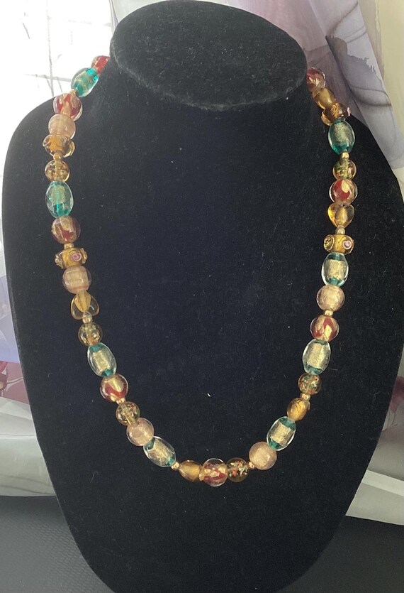 Thomas Kinkade Murano Glass Style Necklace in Ori… - image 8