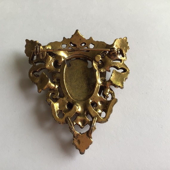 Antique Brooch.Coro Unmarked.Bronze color.Enamel.… - image 5