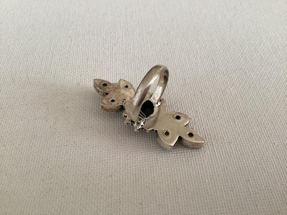 Statement Ring 925 Sterling Silver Black Onyx,Blu… - image 2