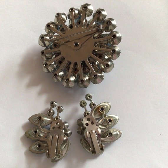 Austria Vintage set.Brooch and Clip on Earrings.S… - image 5