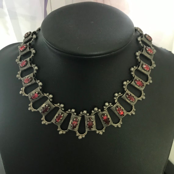 De Luxe Nyc/adam Vintage Necklace.sterling Silver.rhinestone Garnet Crystal.made  in USA in 1970s.excellent Vintage Condition. - Etsy