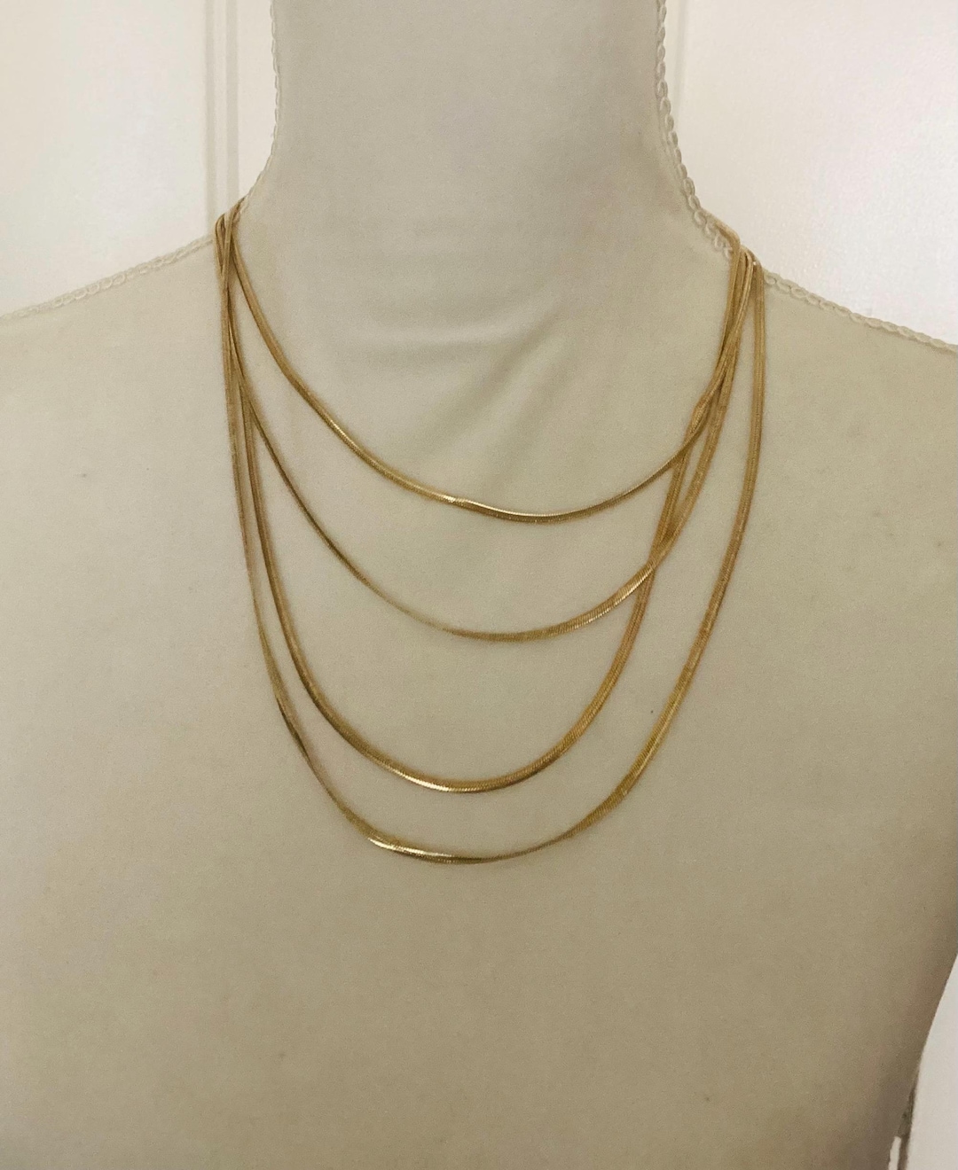 Vintage 2000s Gold Plated Snake Chain Necklace and Bracelet Set - Etsy