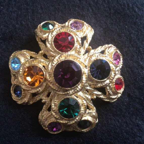 Byzantine Maltese Cross Gold metal,Emerald,Blue t… - image 4