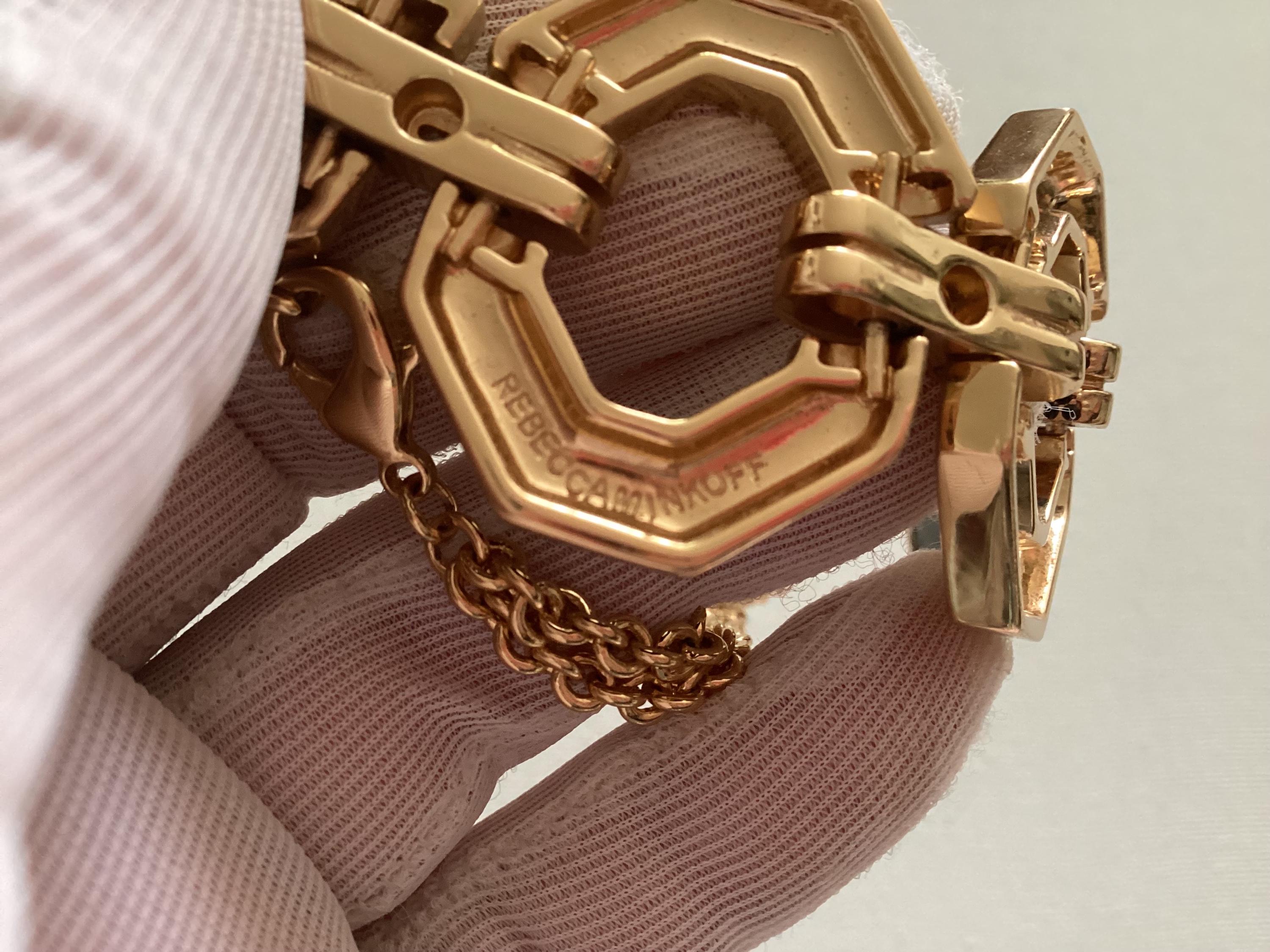 Rebecca Minkoff Metallic Gold Plated and Black Enamel  display picture 1