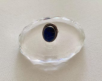 Bague vintage en argent sterling avec lapis lazuli taille 8 1/2