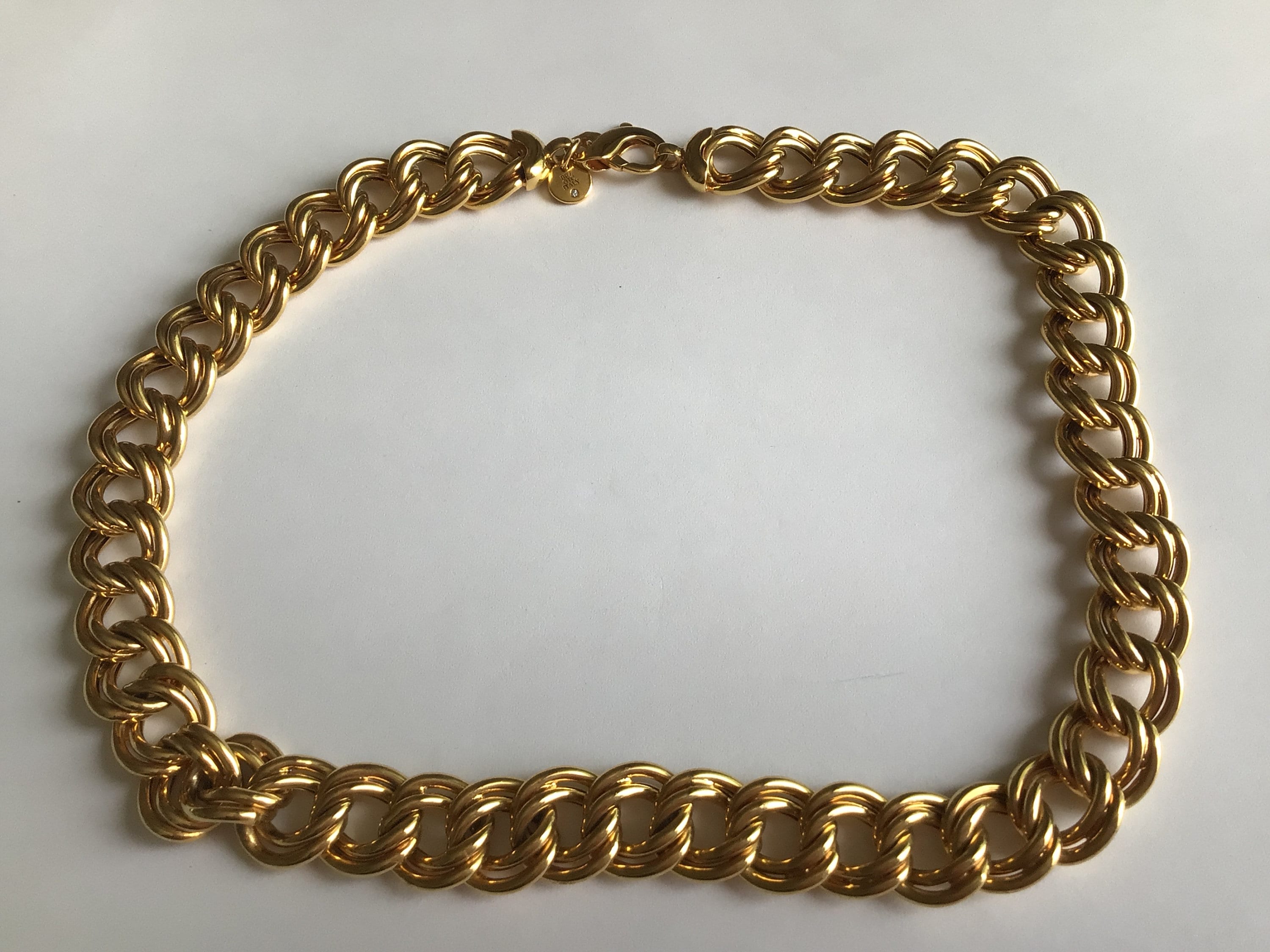 Vintage 18k Gold Plated Necklace.signed BRZ OTC Italy Vintage 18k Gold Plated Necklace.signed BRZ OTC Italy