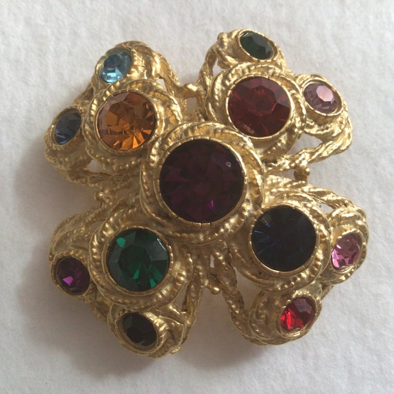 Byzantine Maltese Cross Gold metal,Emerald,Blue t… - image 2