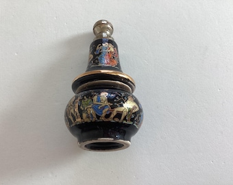 Antique Greek Bardaco Solid Perfume Bottle with Beautiful Artwork