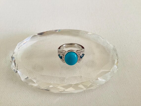 Statement Sterling Silver Turquoise Slepping Beat… - image 1