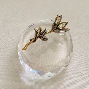 Vintage Weiss Blume Pin / Brosche, selten, Sammlerstücke, Spariking und Glasblume