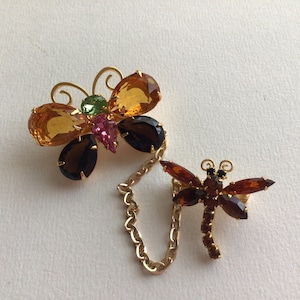 Joan Rivers Vintage Butterfly’s Gorgeous Brooch.Gold plated Rhinestone Swarovski Crystal.Made in 1990’s