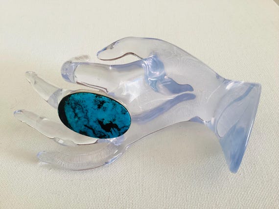 Large Statement Turquoise Ring Sterling Silver si… - image 9