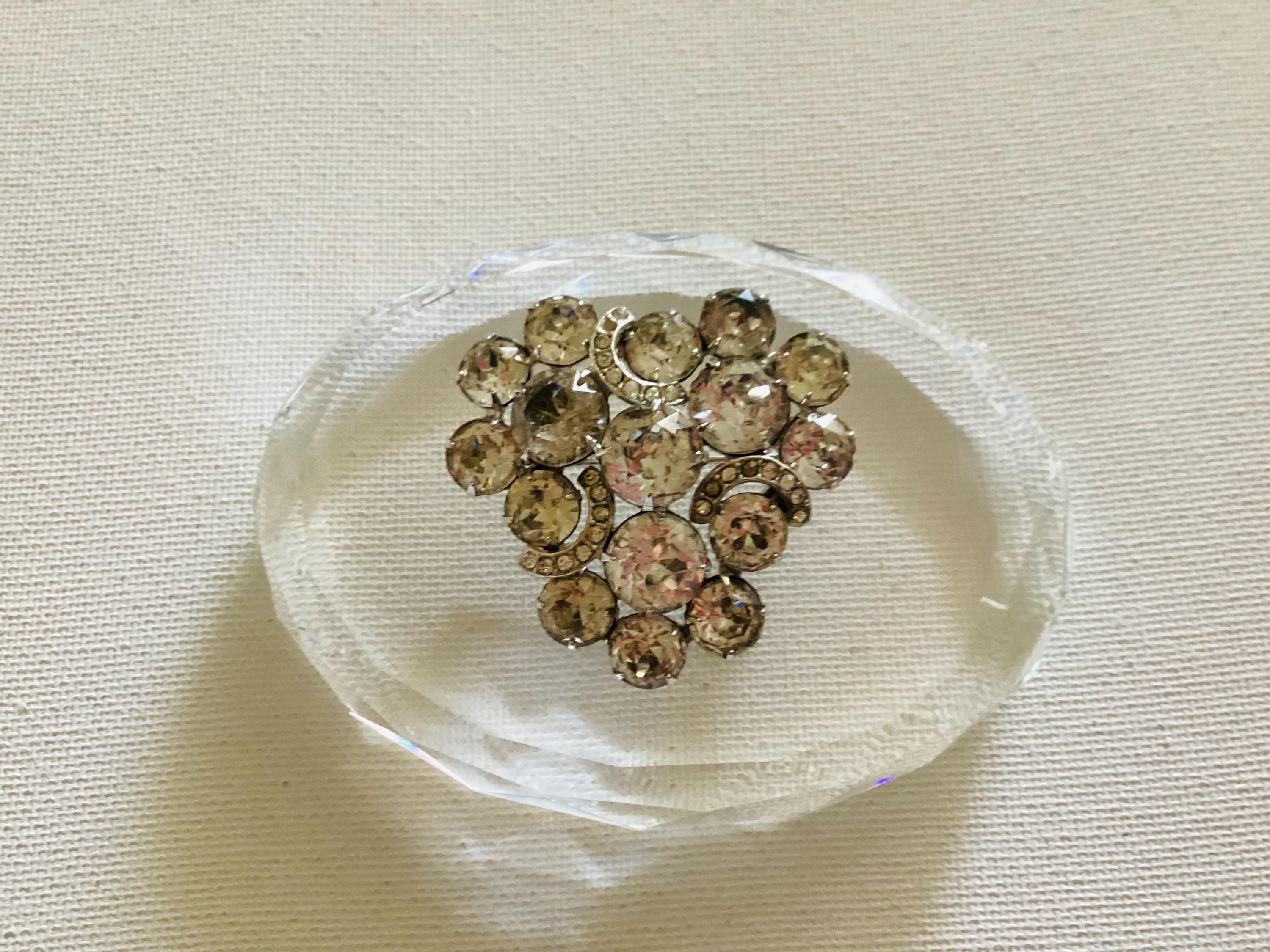 Broche Vintage Eisenberg Strass - Occasion, Bijou Ancien Brillant