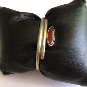 Vintage Maria Miller Sterling Cuff Bracelet with Amber.US Size 7”.Excellent Vintage Condition.