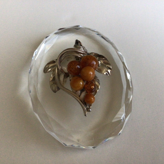 Vintage Baltic Amber Egg Yolk Grapes  Sterling Si… - image 2