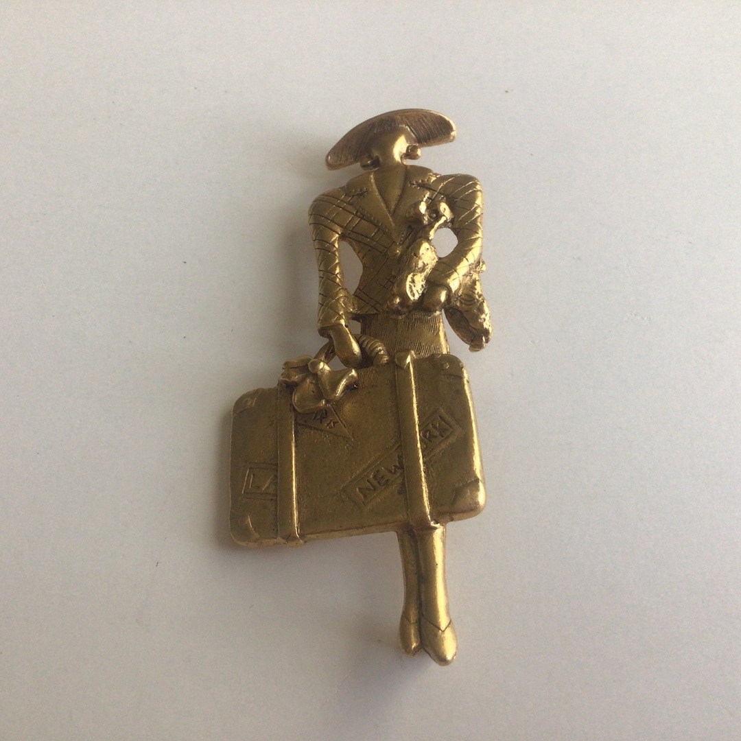 Broche Vintage Movitex Années 70 - état Excellent, Couleur Dorée, Bijou Rétro