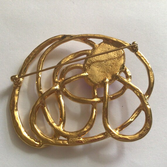 Avon.Vintage Brooch.Gold plated Rhinestone large … - image 4