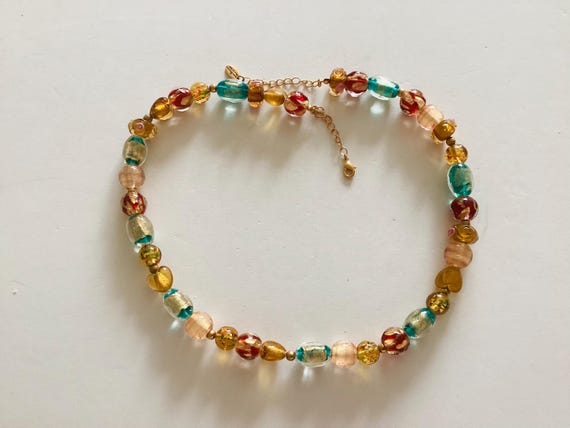 Thomas Kinkade Murano Glass Style Necklace in Ori… - image 1