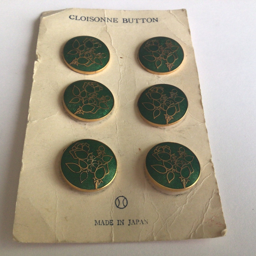 Cloisonné Button Set.6 Buttons.vintage Buttons.made in Japan Etsy