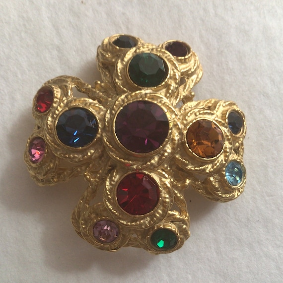 Byzantine Maltese Cross Gold metal,Emerald,Blue t… - image 3