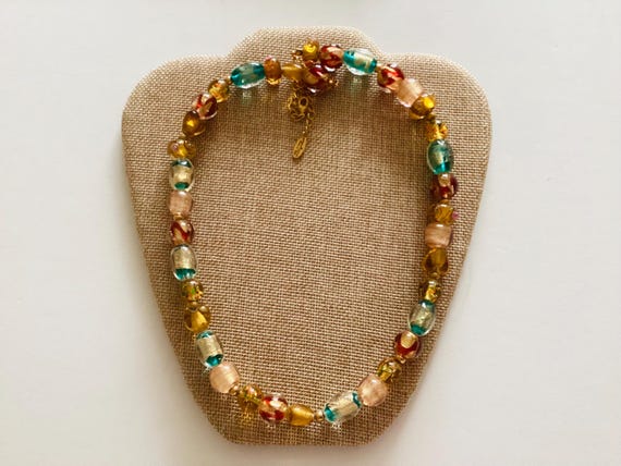 Thomas Kinkade Murano Glass Style Necklace in Ori… - image 3