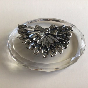 Vintage Coro Sterling Silver Floral Brooch - 1940s Craft Jewelry