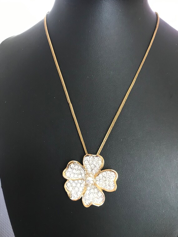 Nolan Miller Vintage Flowers Necklace.Gold tone. … - image 5