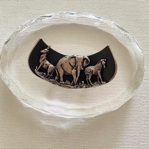 Vintage Handmade Simba Africa Safari Brooch Silver