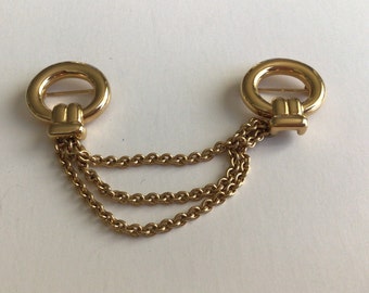Monet Goldtone Circle Bar 3 Kette PinCostume Signierte Desinger Brosche.Made I 1970's.Excellent Vintage Zustand.