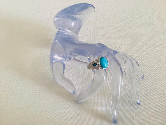 Statement Sterling Silver Turquoise Slepping Beat… - image 5