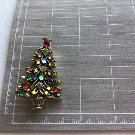 Hollycraft Christmas tree Vintage Brooch.Gorgeous… - image 8