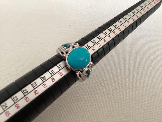Statement Sterling Silver Turquoise Slepping Beat… - image 7